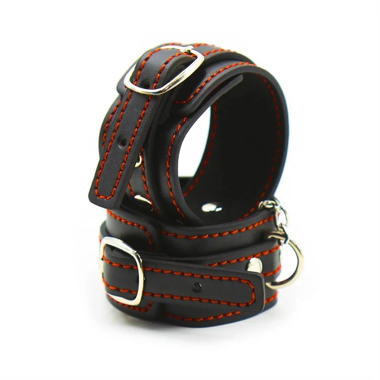 PU Leather Sex Toy Handcuffs Ankle Cuffs with Chains