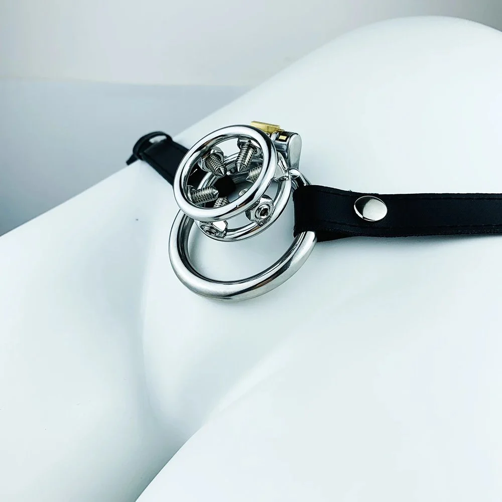132 Strap on Male Chastity Device Cock Lock Sm Stainless Steel Cock Cage