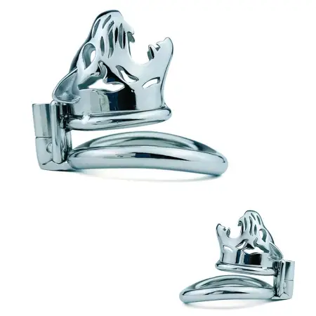 33mm Male Chastity Cage Animal Tiger Design, Silver Lock & Penis Rings for Men