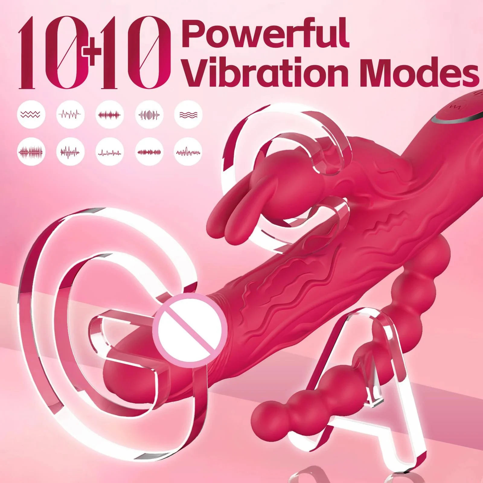 Rabbit G-Spot Dildo Vibrator for Women-10 Vibration Modes Clitoral Vaginal Stimulation Silicone Nipple Stimulator USB