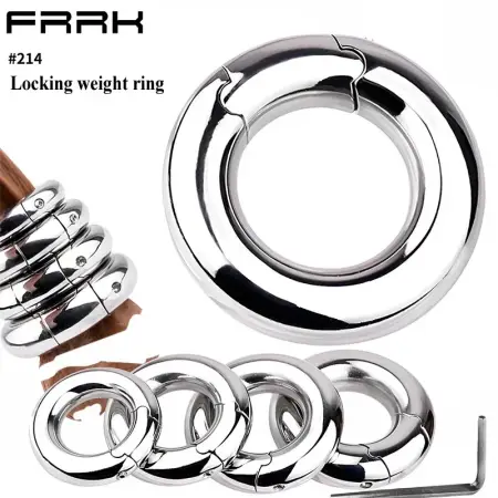 4 Size Heavy Stainless Steel Testicle Stretchers Scrotum Penis Cock Ring Metal Locking Pendant Ball Weight Adult Sex Toys