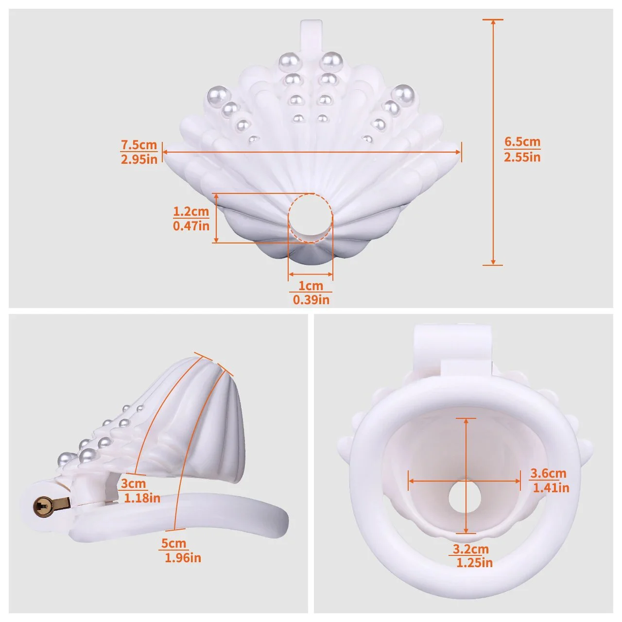 Pearl Shell Chastity Cage Kit ABS Resin Chastity Belt Elastic Strap on Urehtral Penis Lock Adult Sex Toy for Men Sissy