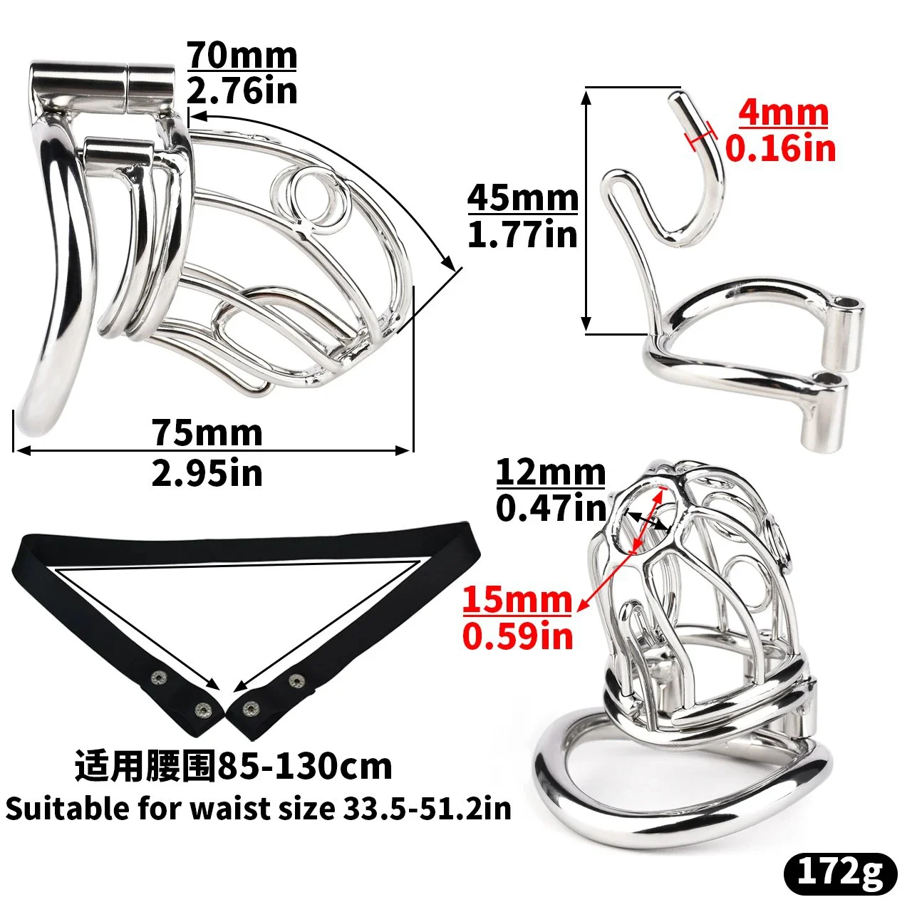 Chastity Device Ring Male Chastity Cage Pierced,Male Chastity Cage BDSM Set Sex Toys for Men, Sissy Cock Cage Gay