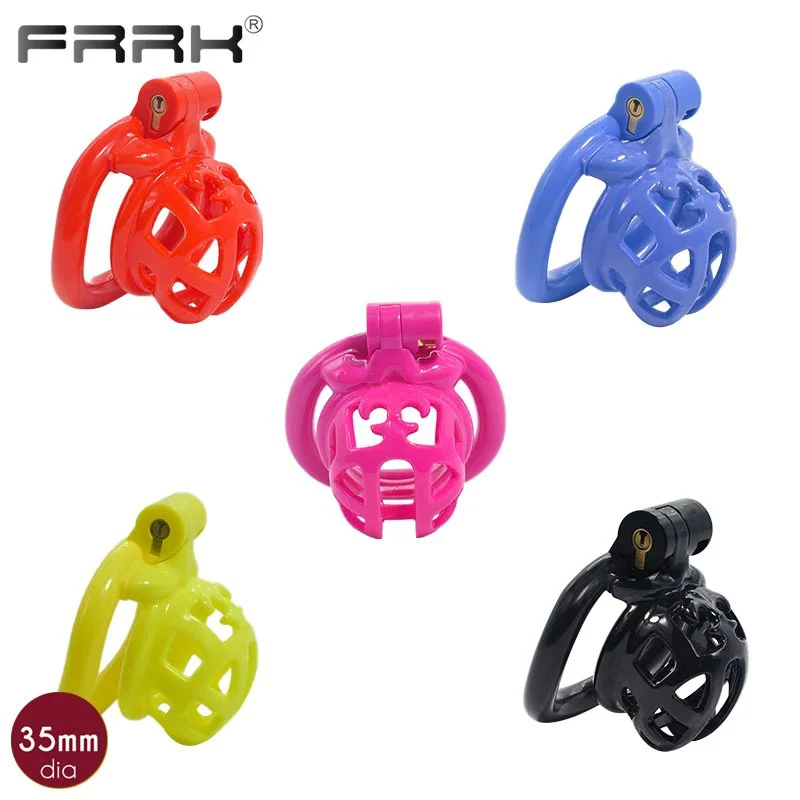 35mm Big Chastity Cage for Male Bondage Belt Device Lightweight Shiny Smooth Plastic Penis Rings Sex Toys