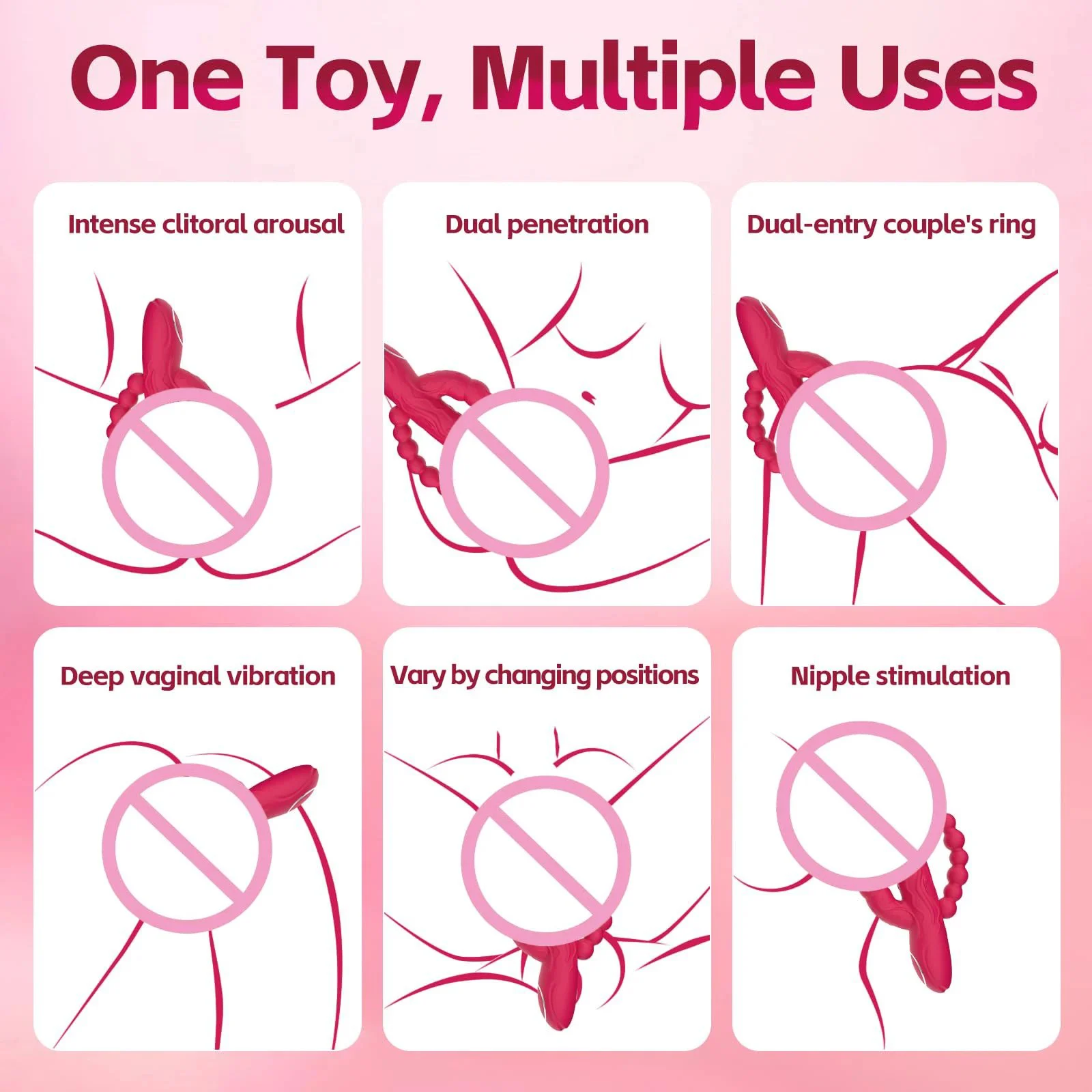 Rabbit G-Spot Dildo Vibrator for Women-10 Vibration Modes Clitoral Vaginal Stimulation Silicone Nipple Stimulator USB