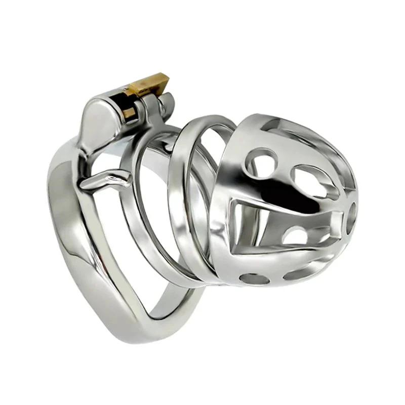 Adult Games Metal Hollow Male Chastity Lock Penis Cock Cage for Men Sex Toys
