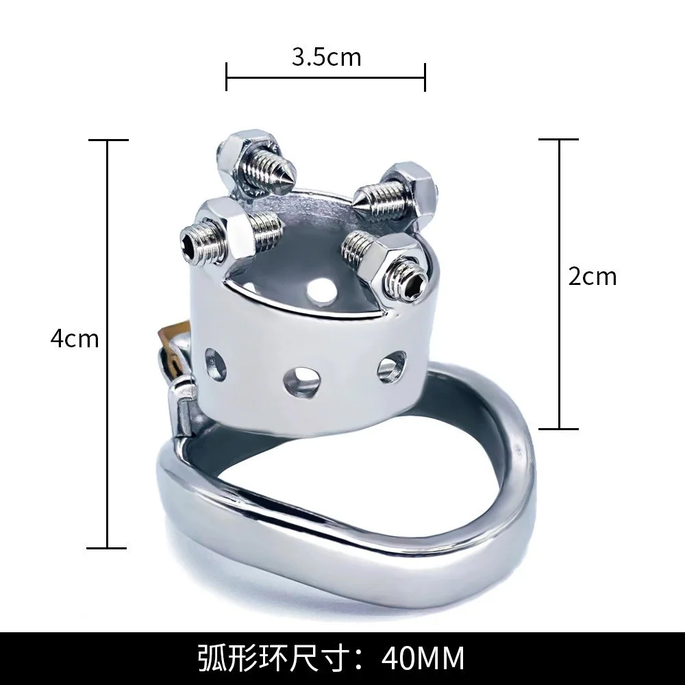 4cm Anti-ring Penis in Cage with Keyholder SM Sex Toys Man Metal Chastity Cage Chastity Device for Male