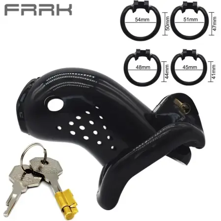 Lifelike Gold Fish Model Plastic Penis Cage 3.89 Inch Mini Cute Male Chastity Device with Four Different Size Couple Domination