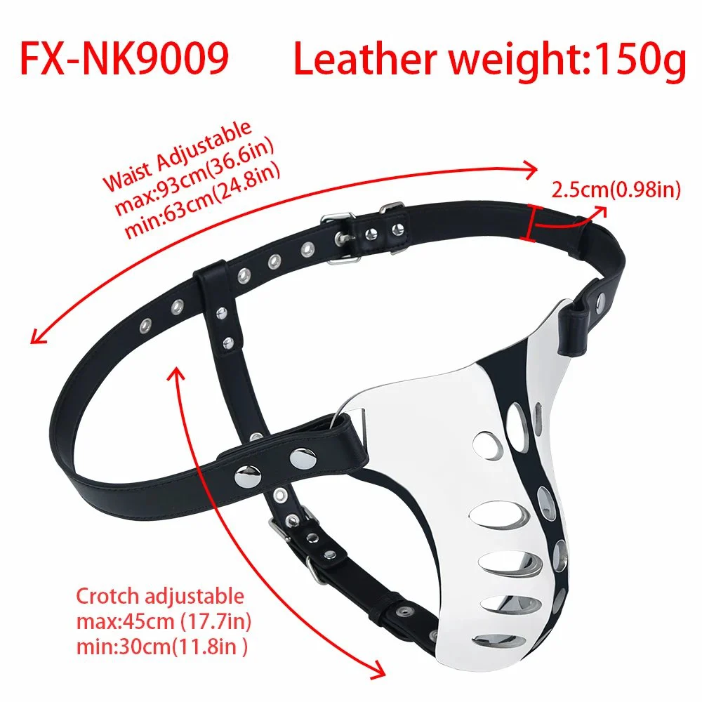 Adjustable Stainless Steel Male Chastity Cage Penis Lock for Male Restraint Sex Toy