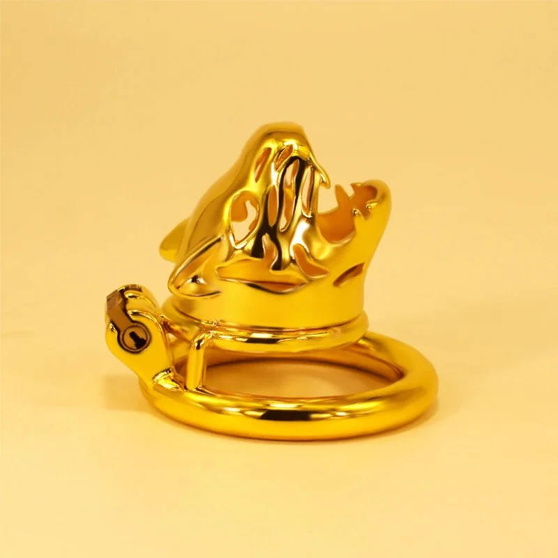 36 Gold Tiger Head Steel Male Chastity Device Male Bondage Alternative Toys Passionate Toys Chastity Lock for Men
