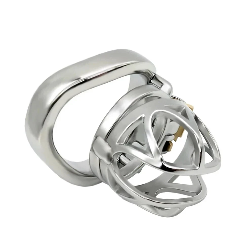 Adult Store Stainless Steel Imitated Crown Special Design Fetish Lover Male Chastity Device Arc Ring Cock Cage for Man