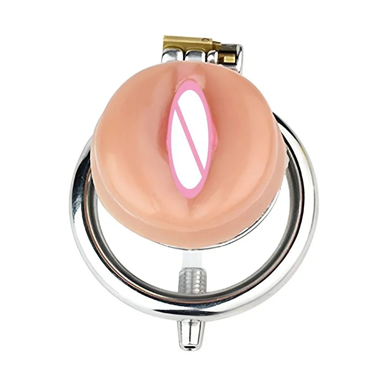 Cock Cages Male Stainless Steel Chastity Belt Device Flat Cage Sissy Binding pink Sissy Penis Cockcage