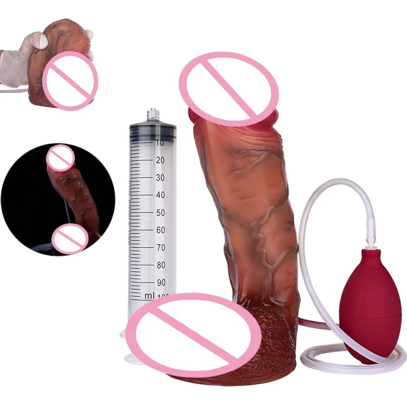 Realistic Ejaculation Dildo with Silicone Strap on Realistic Squirting Penis Sex Toys for Women Anal Plug