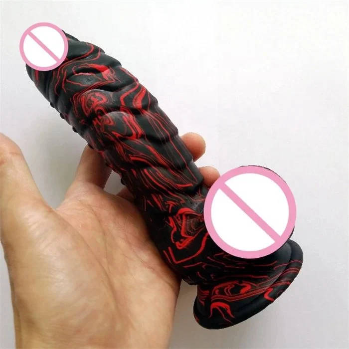 Colorful 7 Inch Dragon Scale Realistic Silicone and TPE Dildo Vibrator Soft Sex Toy for Women and Couples Adult Usage