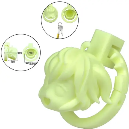 Cartoon Style ABS Resin Male Chastity Cock Cage, Adjustable Snap Rings 40 to 60mm, Cute Design Adult Toy for Men