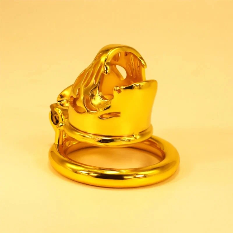 36 Gold Tiger Head Steel Male Chastity Device Male Bondage Alternative Toys Passionate Toys Chastity Lock for Men