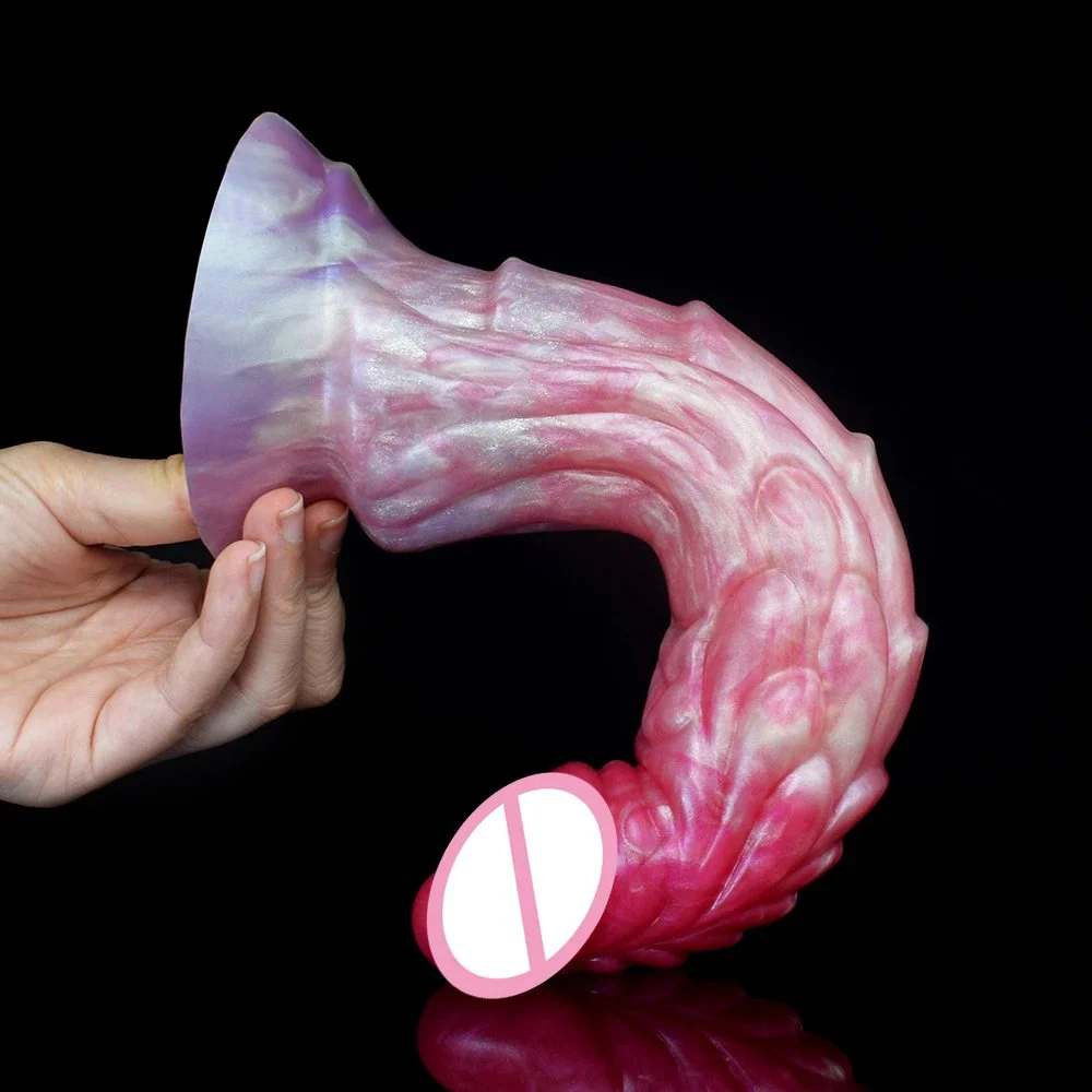 Realistic Fantasy Soft Huge Dildo Imitated Scaly Animal Sex Toy Rubber Dildo for Women Men