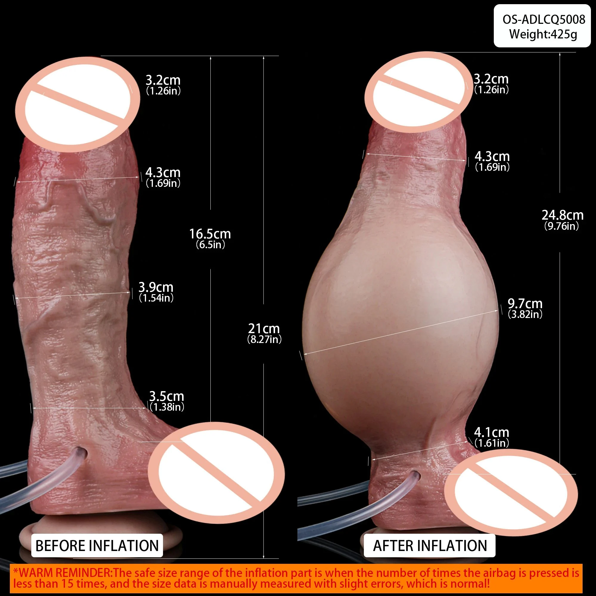 Realistic Inflatable Anal Plug Dildo with Squirting Pump Fetish BDSM Anal Plug Dilator Prostate Stimulator Vaginal Anal Dildo