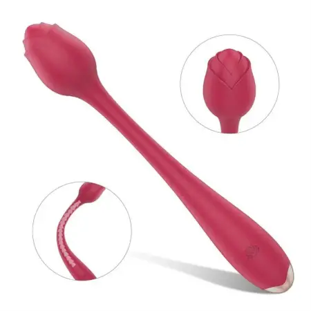 USB Rechargeable 9 Modes Bendable Rose Wand Vibrator Massager Sex Toys Women