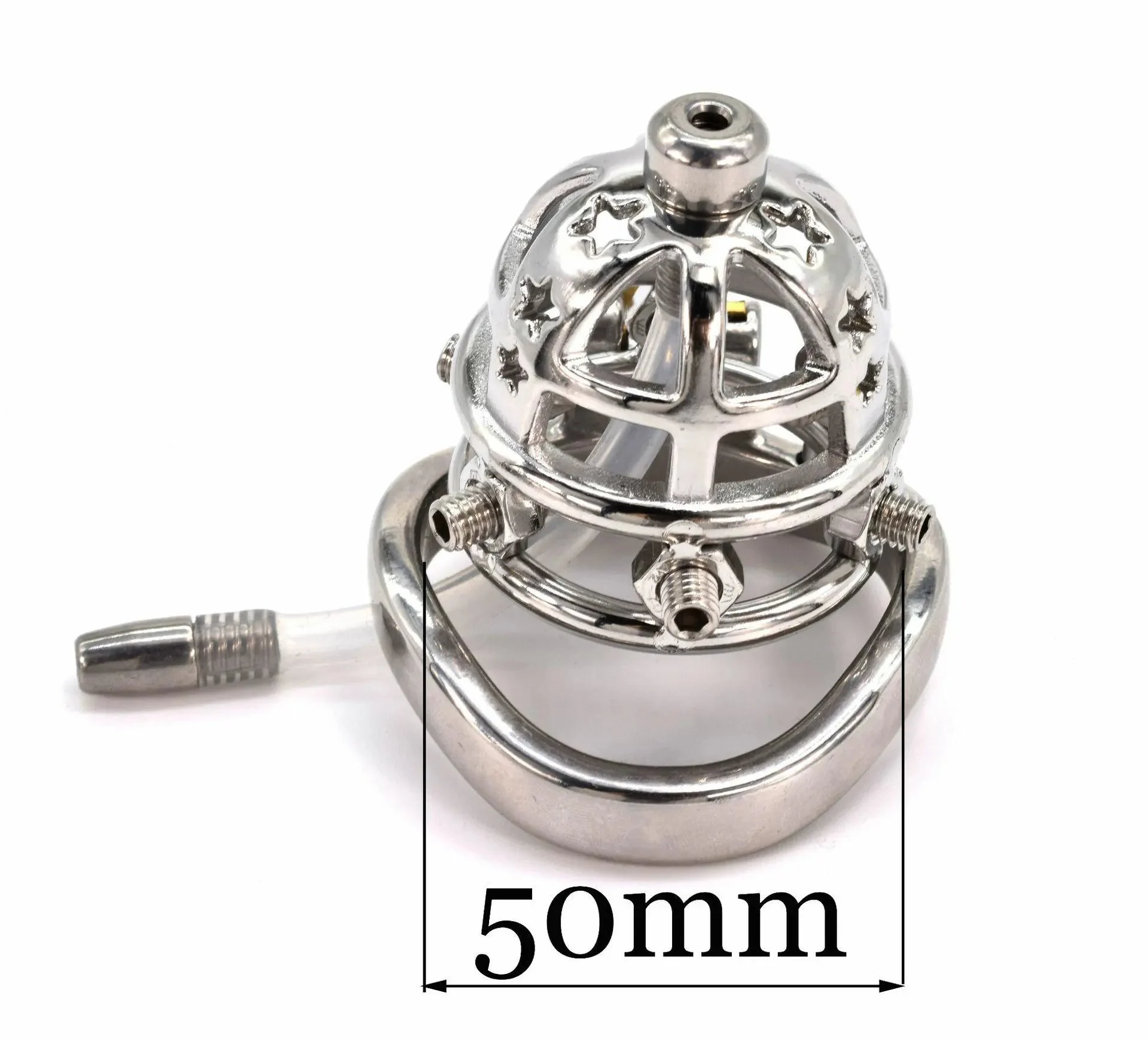 5.9cm 304 Stainless Steel Male Chastity Device with Removable Spiked Lock Cage Chastity for Him Sex Toy