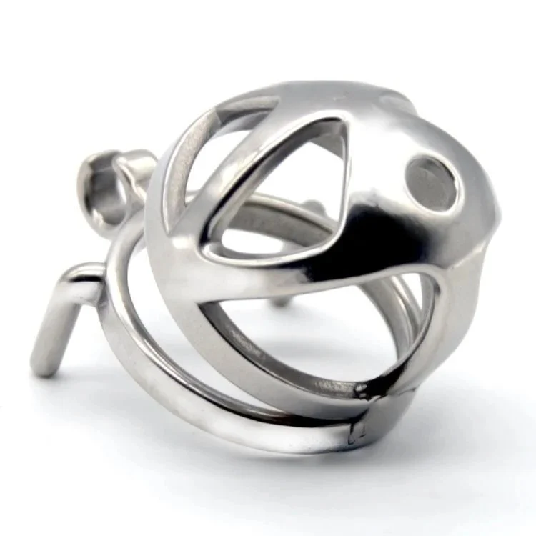 51mm 304 Stainless Steel Male Chastity Device with Catheter Sm Sex Toys Penis Cage with Keyholder Curved Ring Chastity Cage