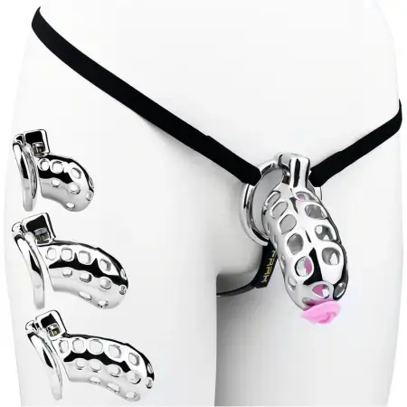 3 Color Silicone Real Clitoris Urethral Inverted Metal Male Chastity Cage BDSM Adult Game Urine Lock Cage Sissies Sex Toy