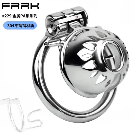 304 Stainless Steel One-piece Wearable Perforated PA Lock Male Chastity Device Breathable Enlarged Urination Hole Chastity Cage