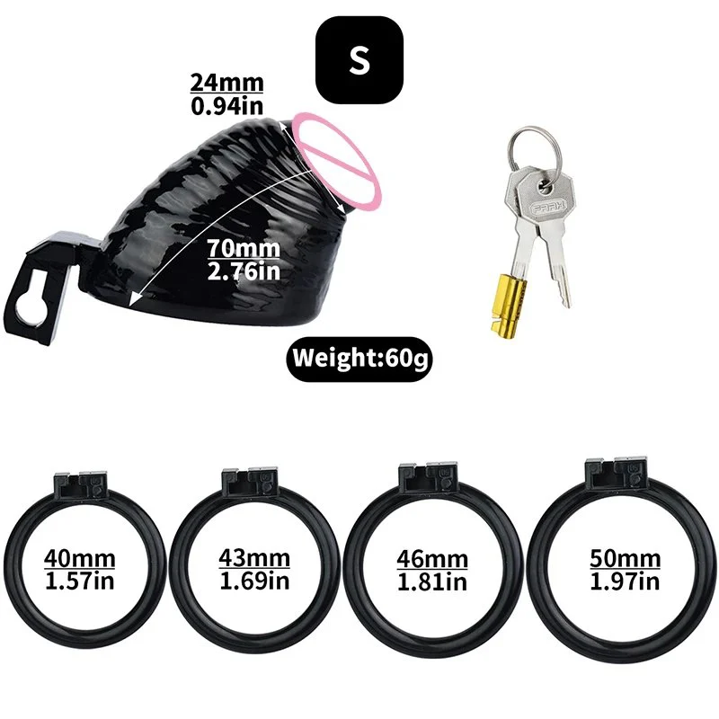 Male Chastity Cage Sex Toys Discreet Sissy Fem Boy Chastity Cage Device Penis Rings Man 4 Size Chastity Cage Penis Shape