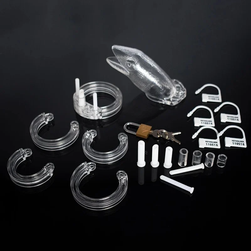 Couple Domination Penis Lock Health Resin Cock Cage Plastic Male Chastity Device for Delay Ejaculation Prostate Stimulation