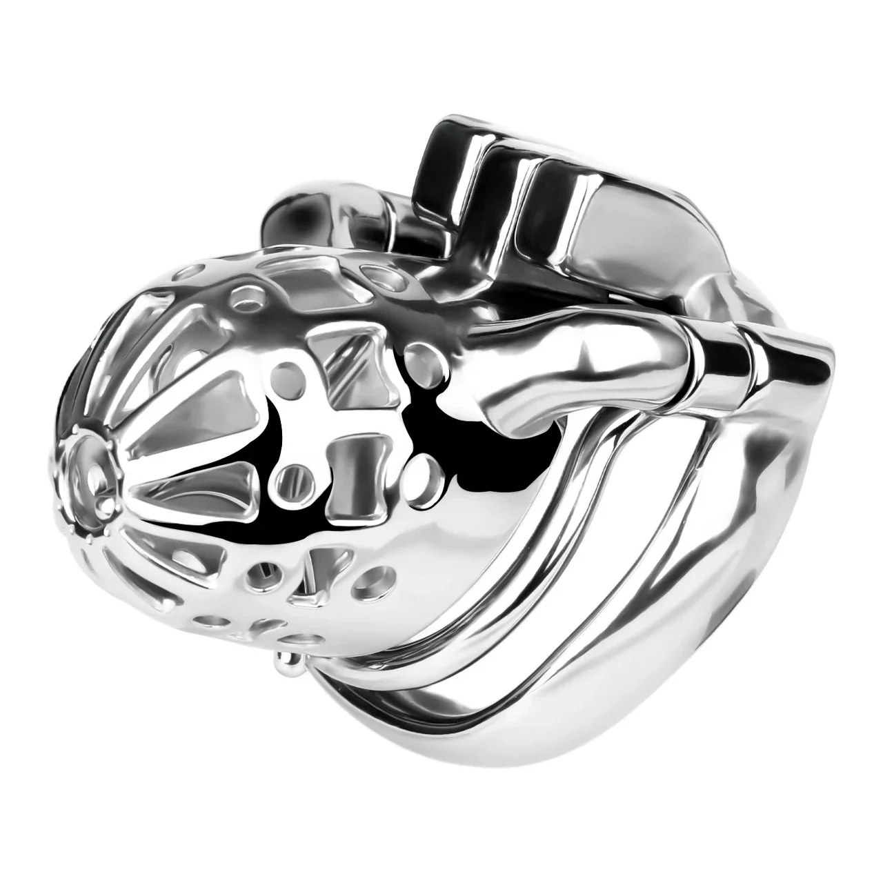 304 Stainless Steel Male Chastity Cage Lock Hollow Out Breathable Penis Ring Cock Locks PA Rings Cock Ring BDSM Sex Toys for Men