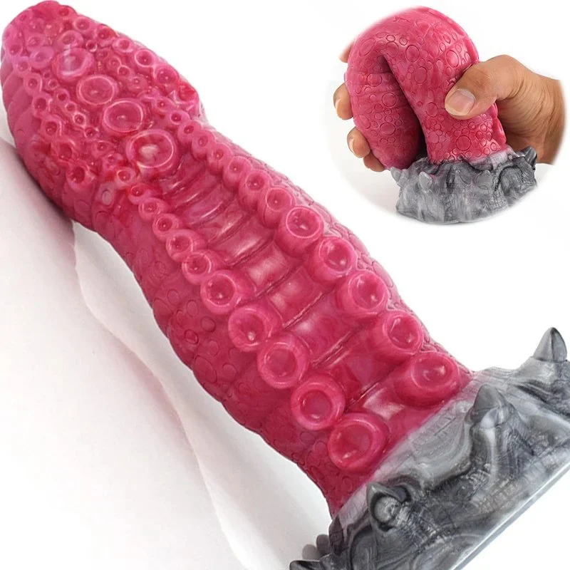 8 Inch Thick Monster Dildo Gory Raw Meat Color Octopus Dildo Fantastic Animal Beast Dildo Kinky for Women
