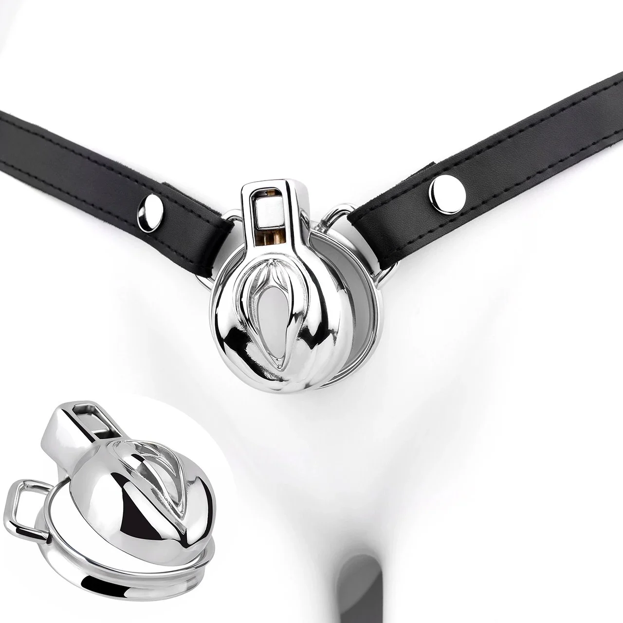 Male Chastity Device Gay Bird Cage Lock Cock Sex Restraint Ring Stainless Steel chastity cage with wearable belt