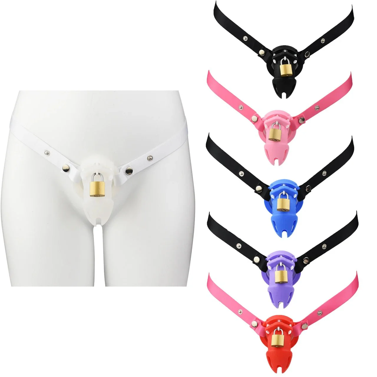Male Chastity Device with Waist Belt Tools Bondage Sex for Couple Gay