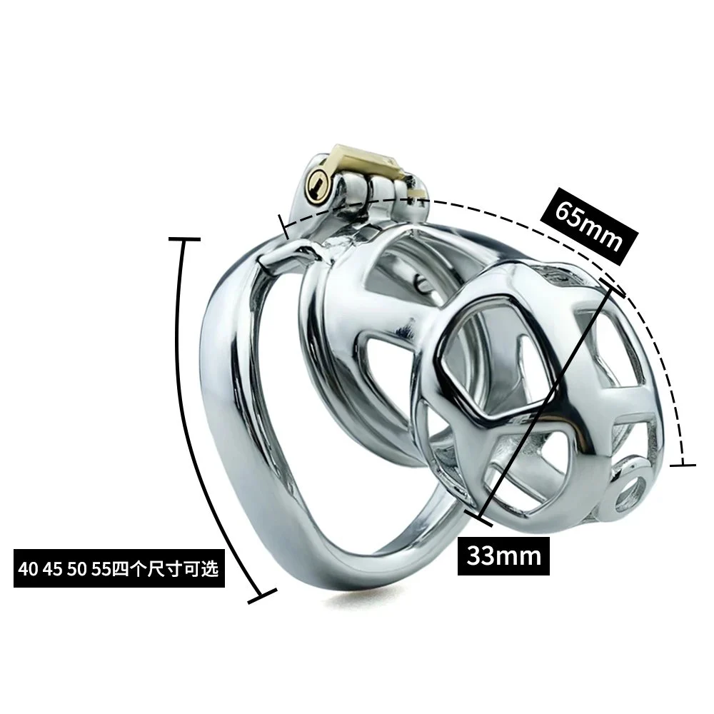 Male Cock Cage Chastity Device Chastity Cage with 4 Active Rings and Curved Ring Adult Sex Toy for Men Exercise