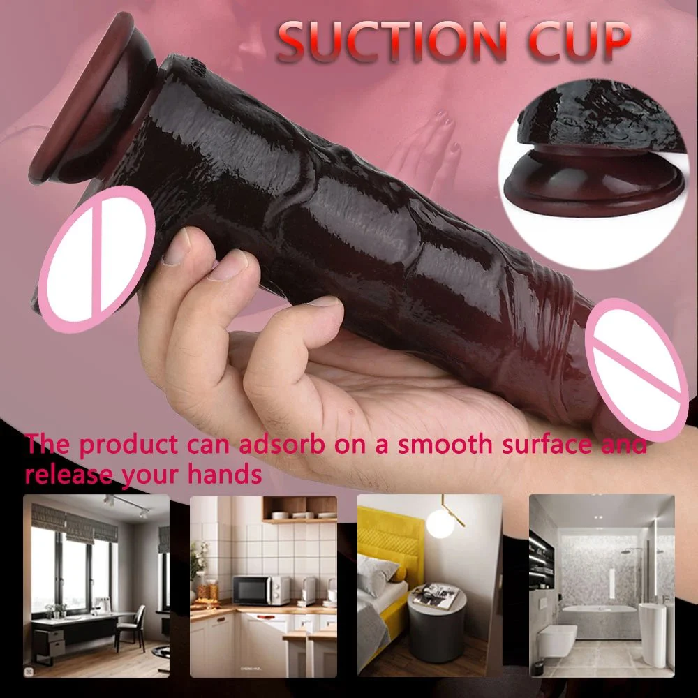 Realistic Dark Dildo 1.5cm Stretching Vibration Thrusting for Women Anal G Spot Stimulate Dildo Vibrator Sex Toy for Women