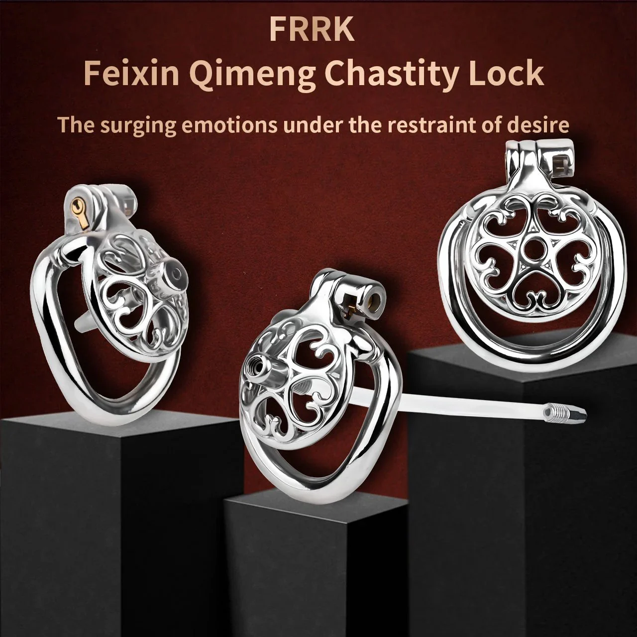 Flat Chastity Cage with Silicone Tube, Small Chastity Cage Chastity Devices Male Penis Cage for Men Sex Toys