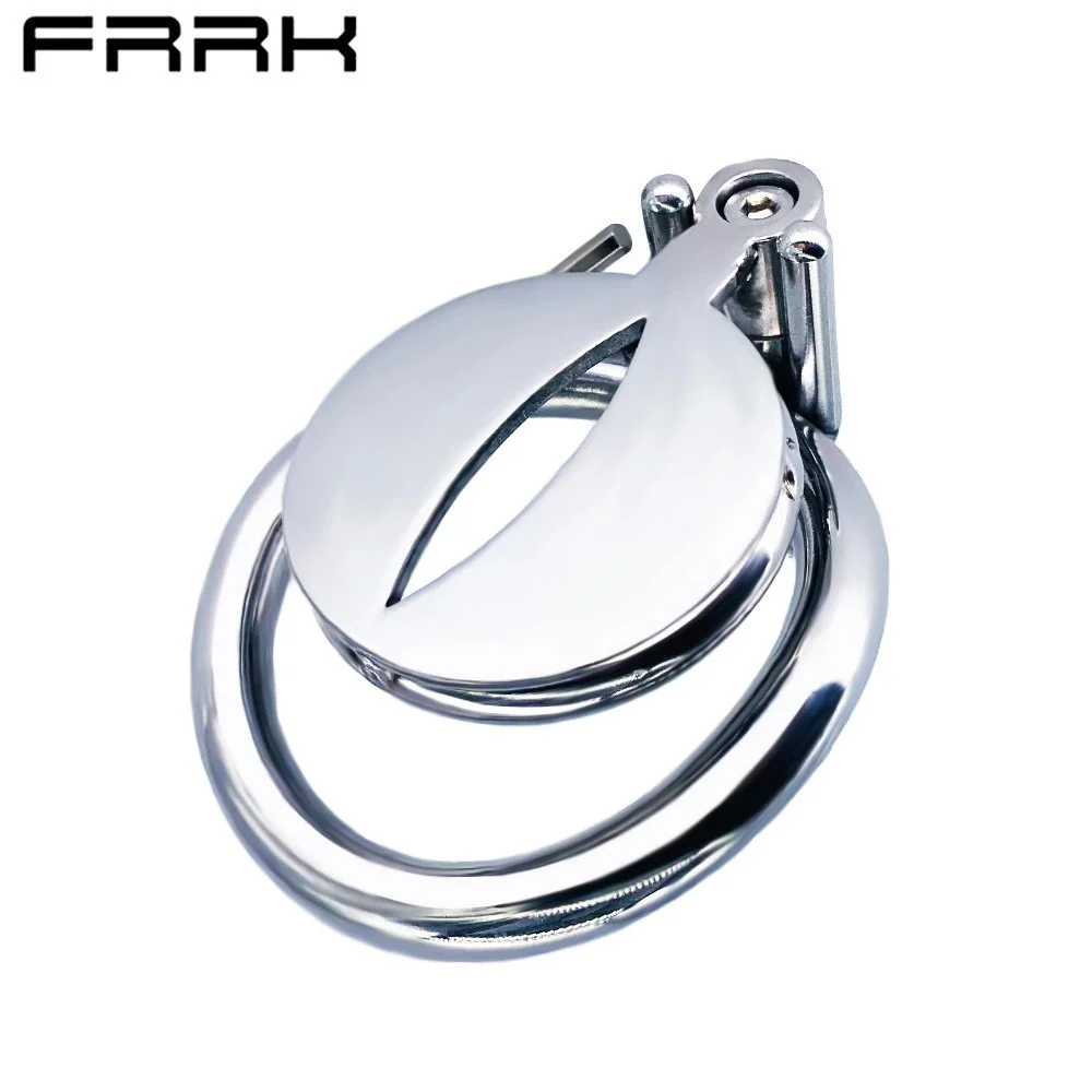 Flat Short Stainless Steel Chastity Lock Curved Ring Lightweight Chastity Device Adult Erotic