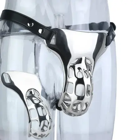 Male Stainless Steel Chastity Device Panties, Full Wrap Cage, Long Term Wear,Sissy Harness Metal Chastity Belt