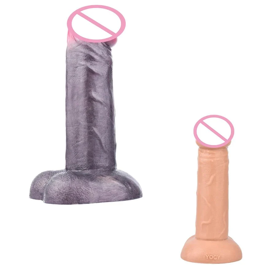 8.07 Inch Huge Lifelike Artificial Sex Toy Skin Color Lifelike Silicone Thick Dildo for Women with Suction Cup