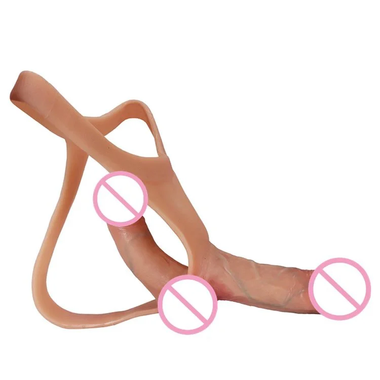 Double Head Strap on Dildo Solid Liquid Silicone Wearable Panty for Lesbian