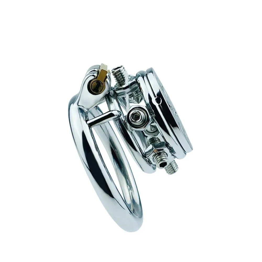 Male Penis Control Removable Chastity Cage Metal Stainless Steel Chastity Lock Hollow Flat Cage Adult Sex Toys