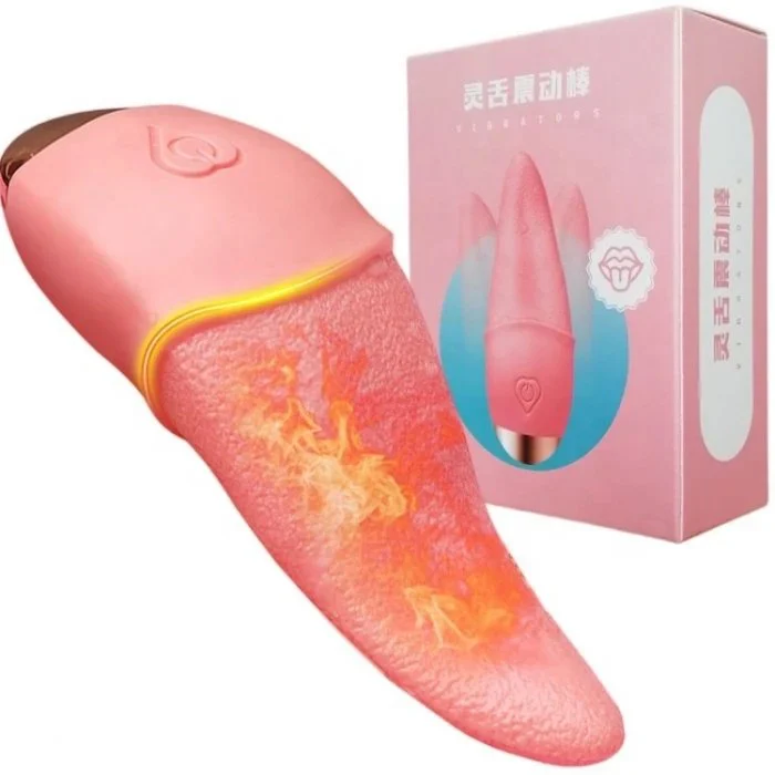 USB Rechargeable 10 Frequency Dildo Vibrator Realistic Tongue Design for Adult Women's Licking Sex Toys