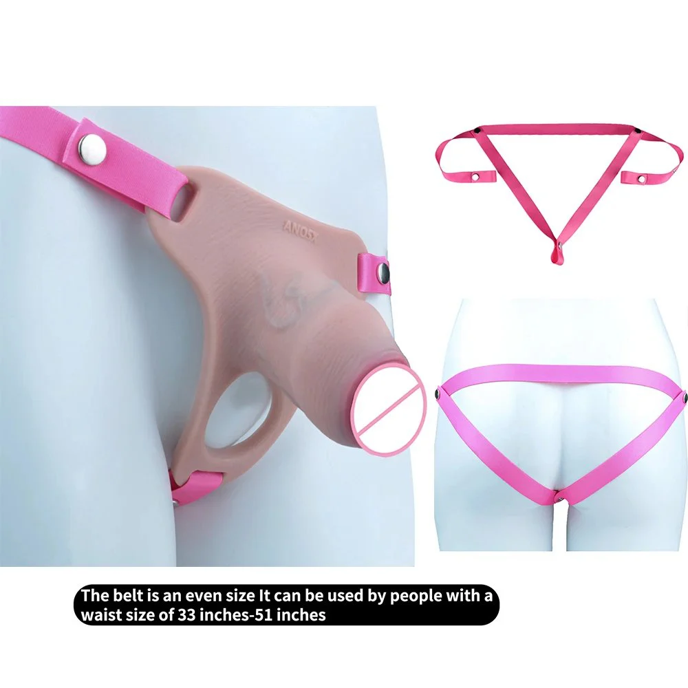 Male Simulation Penis Chastity Pant Silicone Strap on Penis Cage Bondage Lock Male Sex Toys