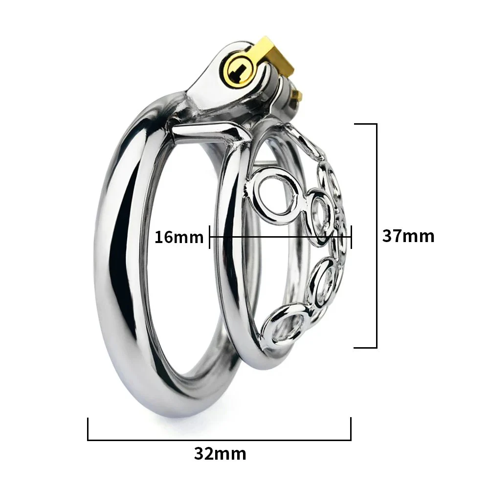 Five Star Wheel Hand Forged Spliced Fine Polished Stainless Steel Chastity Lock Male Adjustable Erotic
