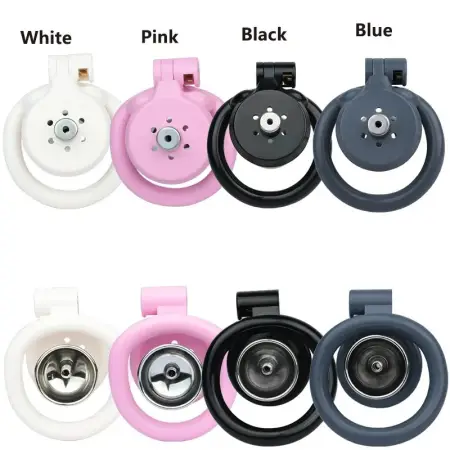 ABS Resin Inverted Flat Male Chastity Cage with Metal Urinal Catheter Lock Beginners Penis Cage Sex Toys for Men