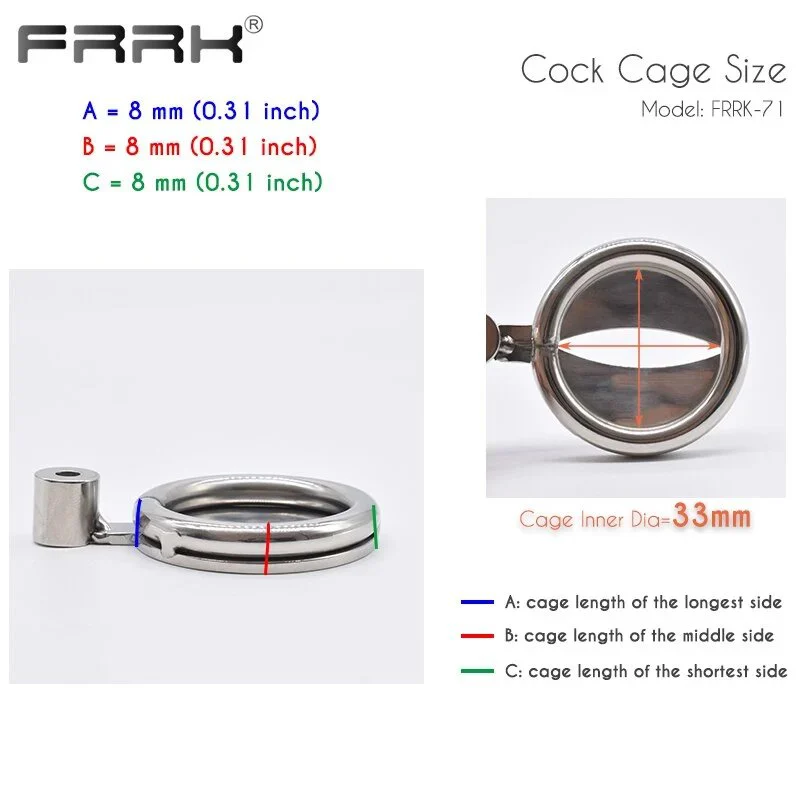 Flat Short Stainless Steel Chastity Lock Curved Ring Lightweight Chastity Device Adult Erotic