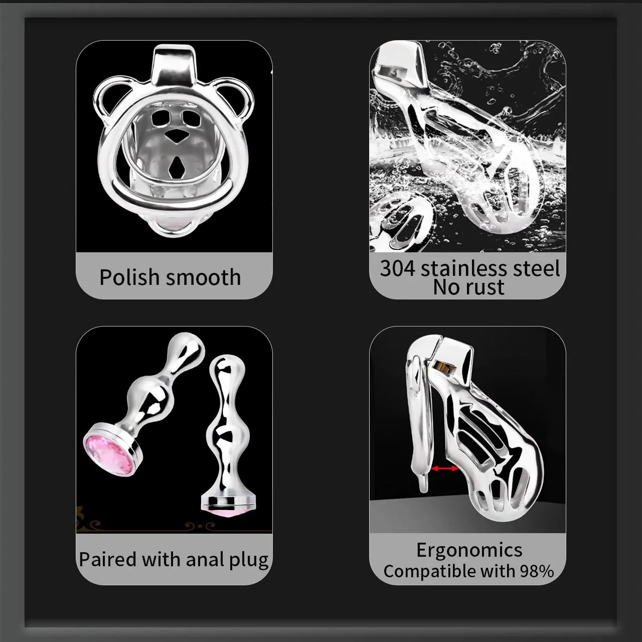 arrival cobra chastity cage, chastity cage belts with anal plug,chastity cage for men,Chastity Device Cock Cage for Men