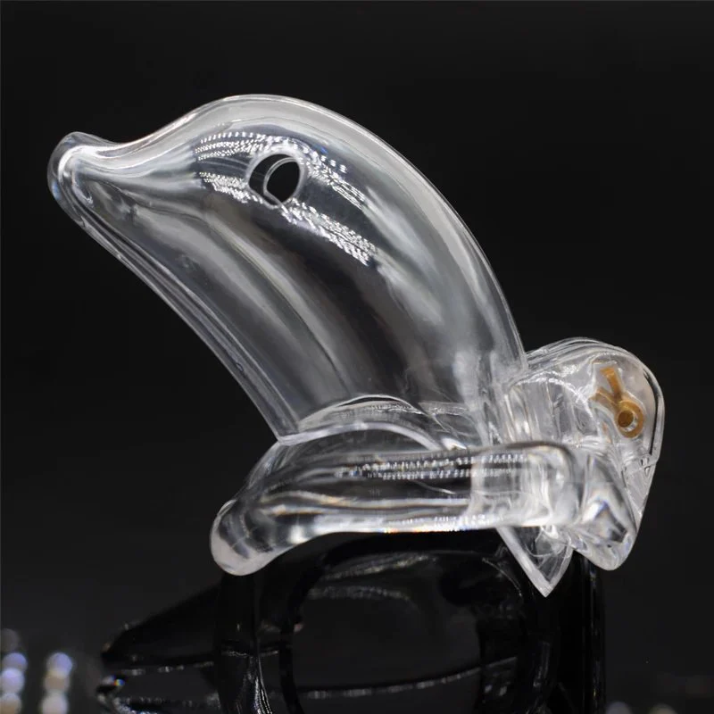 Health Resin Material Lifelike Dolphin Model Cock Cage Plastic Male Chastity Device Bdsm Party Sex Toy for Couple Rule