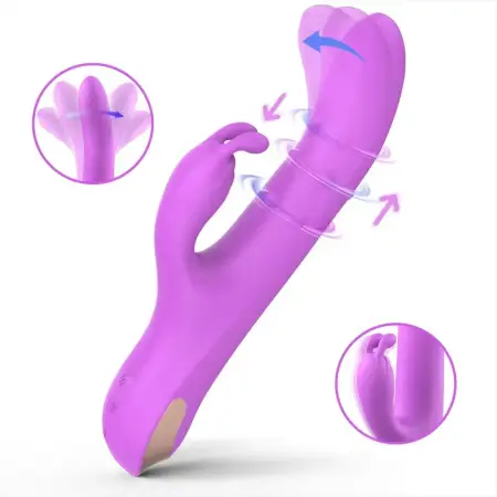 Rotation 3 in 1 Rabbit Vibrator Electric Female Dual Vibration G Spot Stimulation Vibrators Toy for Women