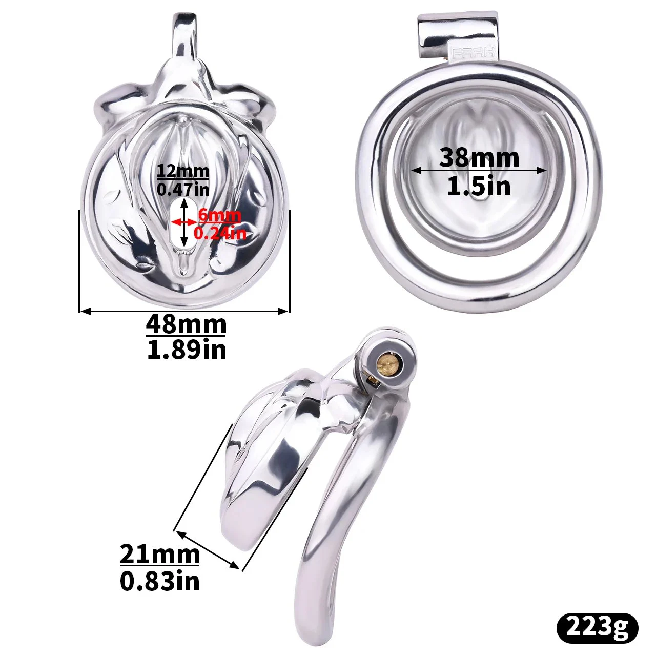 Adult Male Chastity Cage Locking Penis Rings, Small Standard Flat Cock Cage for Men